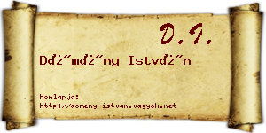 Dömény István névjegykártya